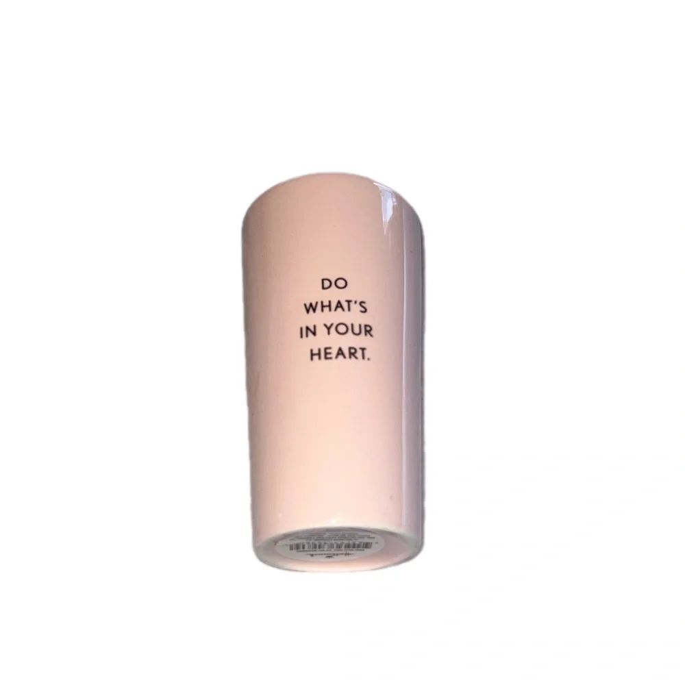 Hallmark Ceramic Blush Pink Tumbler Geometric Heart with Lid NWT